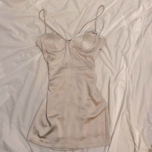 zara silk slip backless mini dress
